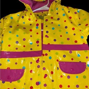 Western Chief Kids Yellow Raincoat with Polka Dots